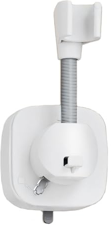 Cyberwork Supporto Per Soffione Doccia Girevole A 360°, Ventosa Senza Fori, Supporto Per Soffione Doccia Rimovibile, Portata 10 Kg, Antiscivolo E Antiruggine, Adatto Per Il Bagno (Bianco)