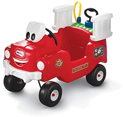 Little Tikes Spray and Rescue Fire Truck - Foot-to-Floor Ride-On Fun for Toddlers - Active Play - With Real Water Tank and Hose - Ages 18 Months to 5 Years