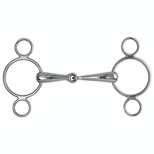 Shires Equestrian Hollow Mouth Two Ring Gag Bit 4.5 Steel