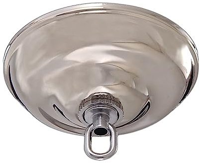 B&P Lamp® Solid Brass (Nickel Plated Shown) Ceiling Light Canopy Plate Kit, 5 1/2 Inch Diameter