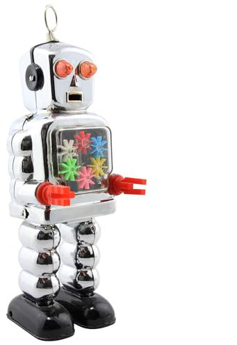 Freak Scene Robot - Tin Toy Robot - High Wheel Robot - silver