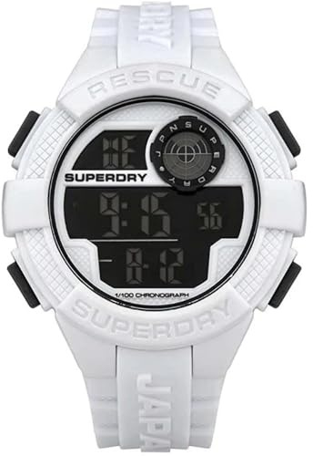 Superdry Unisex – Erwachsene Digital Automatisch Uhr mit Kunststoff Armband SYG193W