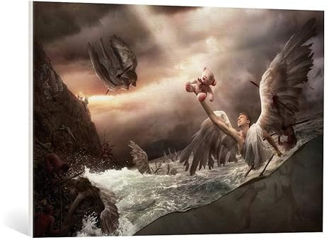 kunst für alle Leinwandbild: Christophe Kiciak Die Bucht der Engel - hochwertiger Druck, Leinwand auf Keilrahmen, Bild fertig zum Aufhängen, 90x60 cm