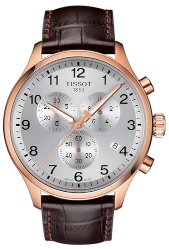 Tissot Mens T-Sport Chrono XL Classic Brown Leather Strap Watch T116.617.36.037.00