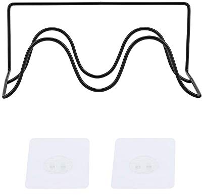 Smandy Schuhregale Wandmontiertes Doppelschichteisengestell zum Aufhängen von Schuhtaschen und anderen(Schwarz)