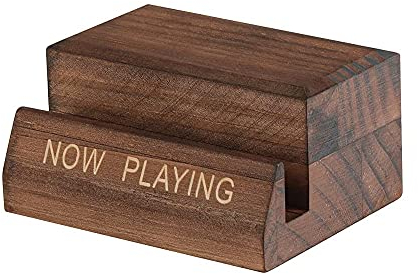 Tincogo Vinyl-Schallplattenständer aus Holz – Minimalistischer Halter für Albumcover, LPs und CDs – 12,8 × 10,2 × 6,5 cm – Braun