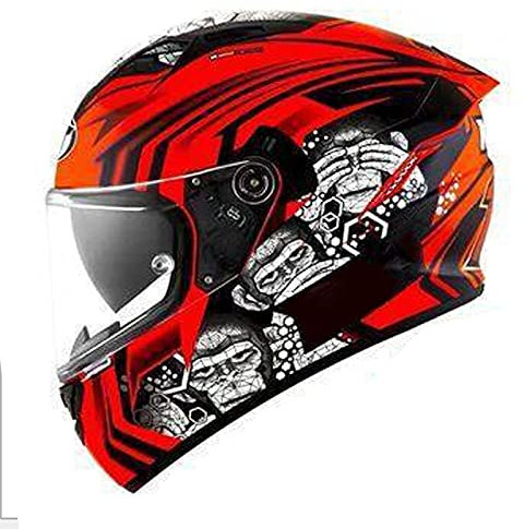 Integralhelm Motorradhelm Modular-Helm Flip-Up Helm Rollerhelm Erwachsener Herren & Damen Sturzhelm Full-Face Motorcycle Helmet Klapphelm Stoßfester Mopedhelm DOT/ECE-Zertifizierung,Rot,XL