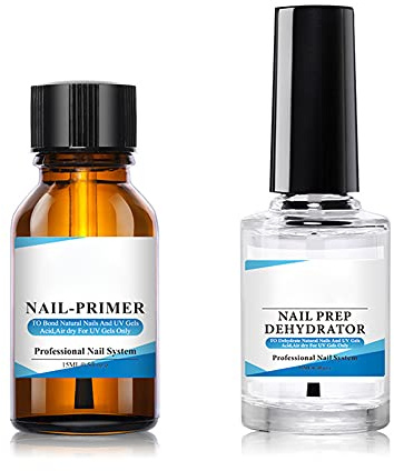 Deshidratador y Primer Uñas Gel UV, Preparación de uñas natural profesional Deshidratar y adherir Primer, Natural para Esmalte de Uñas de 15ml para Preparacion de Uñas