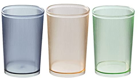 Zasjon Toothbrush Holder, 3 PCS Plastic Tumbler, Heat Resistant Transparent, Reusable Portable Mouthwash Cup for Home, Bathroom, Camping Accessories