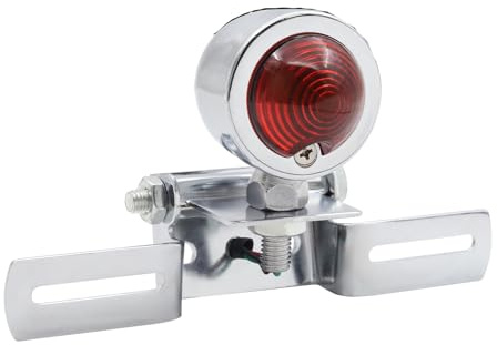 Ygmylandbb Feux Arrière Moto Feu Stop 12V LED Feu stop ou feu de position Lampe de Frein Indicateur Clignotant avec support argent