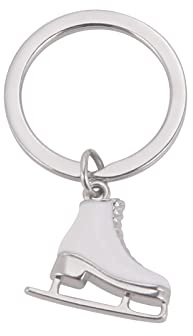 LIKGREAT Schlittschuh Schlüsselanhänger Eiskunstlauf Schlüsselanhänger Eislaufen Charm Schlüsselanhänger Winter Weihnachtsdekoration Geschenke für Frauen Mädchen (Weiß)