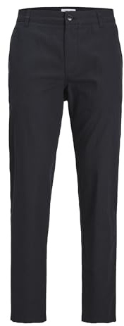 JACK & JONES JPSTACE JJSUMMER Linen Blend Pant SN Chino, Noir, 38W x 34L Homme
