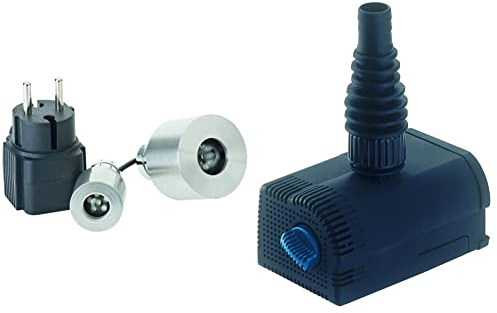 Oase 50115 LunaLed 9 Stück Quellsteinbeleuchtung und Unterwasserbeleuchtung & 36975 Wasserspielpumpe Aquarius Universal 600,Teichpumpe, Wasserspiel, Garten
