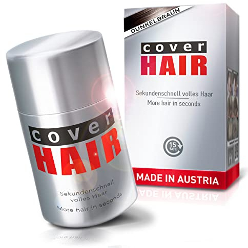 COVER HAIR – Premium ströhår 14 g | bulkhår för hårtätning och maskering | Autentiskt utseende för män och kvinnor | 100 % naturligt mörkbrun 14 g