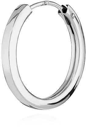NKlaus Einzel Creole 333 Weiß Gold 8 Karat Herren Goldohrring Rund Ohrschmuck