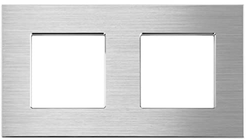 LUXUS-TIME Solo marco embellecedores de pared interruptores de luz para interruptores táctiles, interruptores de luz, enchufes, latas empotrables de aluminio en oro, plata, negro (2 capas, plateado y