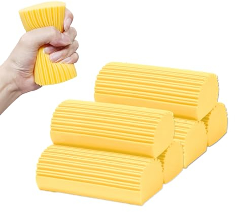 Paquete de 6 esponjas de limpieza húmeda, borrador mágico para limpieza doméstica, esponja de limpieza reutilizable para persianas, ventilaciones, espejos, vidrio, zócalos, ranuras y barandillas de