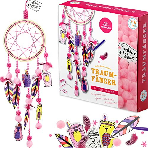 Creanino Attrape-rêve à fabriquer – Activité manuelle créative pour enfant fille – Coffret DIY original, bricolage amusant et éducatif