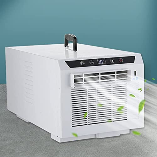Aire acondicionado de refrigeración móvil portátil, aire acondicionado pequeño con refrigeración por compresor con sistema sin drenaje, carga rápida USB, sincronización de control remoto de instalació