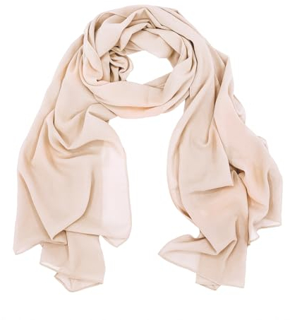 lifwimner Chiffon Schal Damen, Sommer Festliche Schal für Abendkleid, Stola Hijab 175x70 cm Leichte Schals und Tücher Chiffontücher für Braut Sommer Hochzeits (Nackt-Pfirsich, 175x70 cm)
