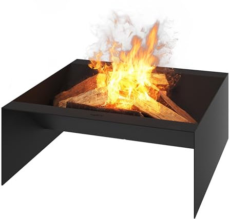 OutFire Braciere da Giardino 70 cm, NERO 700 FireSquare, Bracere da Esterno, Braciere per Giardino, Balcone, Terrazza, Campeggio. Realizzato in Acciaio di Alta Qualità, Nero