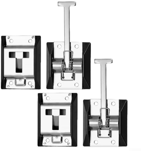 Feegow Chiusure di fissaggio per porte in acciaio inox resistenti, 2 pezzi, per camper, camion per roulotte, gancio e fermo per porta, capannone, cancello o portellone posteriore, rimorchio garage
