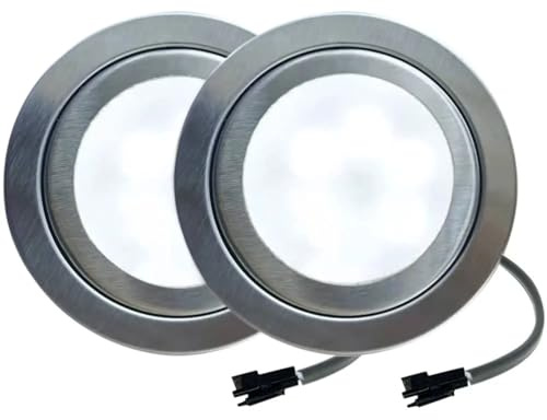 Hohota 2Piece 12V DC Ductless Cooker Range Hood Light Lamp 1.5W Equivalent 20W Halogen Frosted Glass Compatible Electronic Ballast(3000K,SM Connector_12VDC)