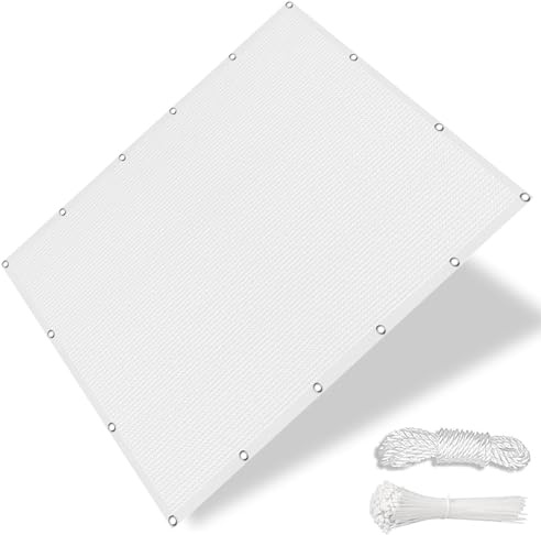 Vela Ombreggiante Parasole Traspirante 100 x 120 cm, Traspirante HDPE Protezione Uv, Antistrappo, Vela Ombreggiante, Vele Parasole per Giardino, Terrazzo, Balcone, Patio, Bianco
