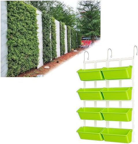 Großer hängender Pflanztopf für den Außenbereich, Geländer-Zaun-Pflanzgefäß mit abnehmbaren Haken, Erdbeer-Pflanzgefäß, stapelbarer Pflanzgefäß, vertikaler Garten, für Erdbeeren, Gemüse, für Balkon