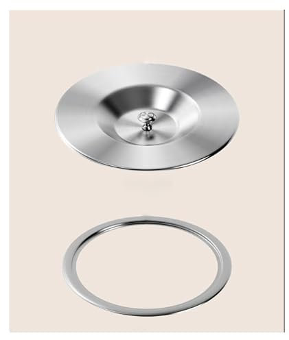 Genérico Cubo de basura redondo de acero inoxidable for encimera, con conducto for residuos integrado, for cocina, restaurante, oficina, con tapa y aro.