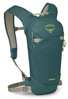 Osprey Glade - Zaino idrico per sci e snowboard, 5 l, con serbatoio idrico idraulico da 2,5 l, imbracatura isolante e tessuto NanoTough per il freddo, colore: blu cascata