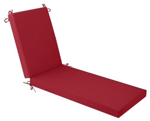 EXZFW Deckchair Auflagen, Sonnenliege Auflages, Liegestuhl Auflage Dicke Polsterung, Relaxsessel Auflages, Liegestuhlauflagen Wasserabweisend, UV-BestäNdig, Mit BindebäNdern,Red 20,183x53x10cm