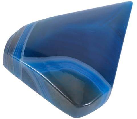 IMIKEYA Adorno De Cristal De Ágata Azul Natural, Talla Pequeña 6-7 Cm, Decoración Artística para Centro De Mesa y Hogar, Cristal Pulido a Mano, Pieza Decorativa Única Forma De Llama