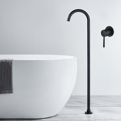 Robinet Baignoire Ilot Monocommande Encastrable G1/2'' Mitigeur a Poser Sur Baignoire Monotrou,noir