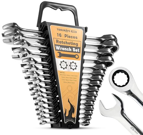 TOOLMAYS Maulschlüssel Set 16tlg | Ring-Maulschlüssel-Satz 8-25 mm aus Cr-V | Schraubenschlüssel set