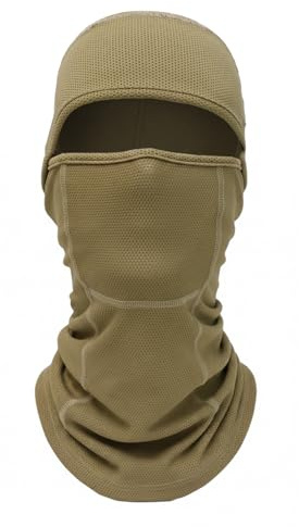 AOUTACC Balaclava Face Mask,Ski Mask for Men,Lightweight Windproof and UV Protection Full Face Cover Head Mask for Motorcycle Skiing Cycling Outdoor Activities-Tan(L)