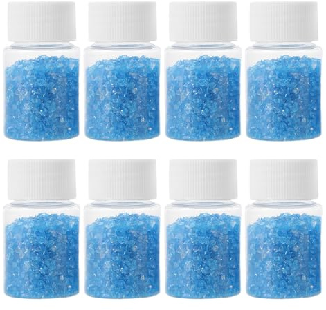 SUPVOX 8 Bouteilles de Gravier de Verre brisé pour Loisirs créatifs - éclats de Verre Bleus irréguliers - Gravier décoratif pour Aquarium et décorations de Noël (30 g/Bouteille)