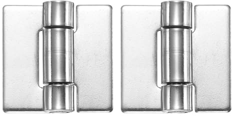 QUARKZMAN 2 Paquets De Charnières Lourdes Soudables, 2 x 1.97 x 0.08 Charnière À Souder En Acier Inoxydable 304 Pour Portes De Remorque, Argenté