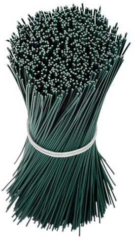 ibasenice Bridas para Plantas de Jardinería 1000 Piezas, Alambre de Hierro Galvanizado 0,55 Mm Recubierto de Plástico Verde, Flexibles y Resistentes para Atar Ramas, Plantas Trepadoras