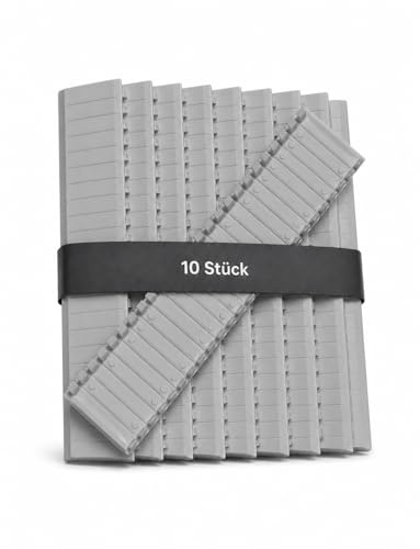CusoTec 10 tiras de cubierta ciega 12 TE – Tiras de cubierta para caja de fusibles/caja de distribución – Plástico blanco o gris – para carril – Juego de 10 unidades (gris)