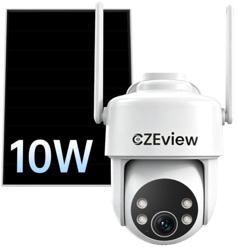 4G LTE - Cámara de vigilancia solar para exteriores con tarjeta SIM, cámara de 3 MP HD PTZ con batería, no necesita WiFi, 24/7 de vídeo siempre encendido, inclinación de 355°, inclinación de 120°