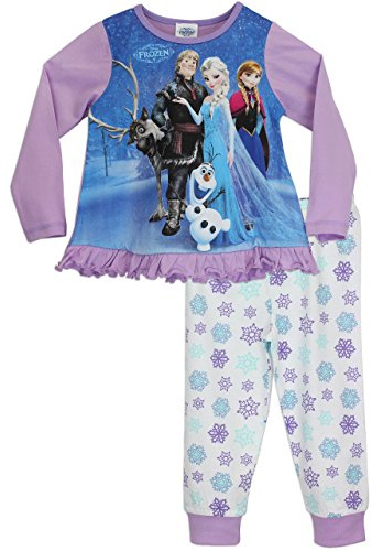 Disney Frozen Pyjamas | Long Sleeve Princess Girls Pjs | Anna Elsa Kristoff Olaf & Sven | Girls' Pyjama Sets 4-5 Years Multicoloured