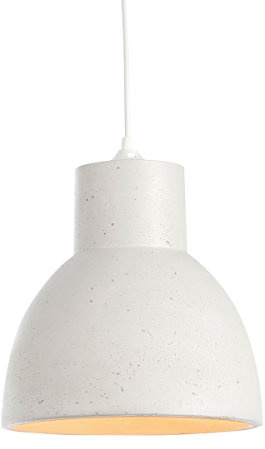 LUSSIOL Studio Block 25 weiß, Beton-Hängeleuchte, 60 W, weiß, ø 25 x H 25 cm