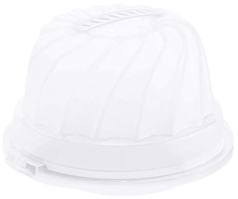 Rotho Fresh Contenitore per Torte per Gugelhupf con Cappuccio e Maniglia per il Trasporto, Plastica (PP) senza BPA, Bianco/Trasparente, 30.5 x 28.5 x 17.5 cm