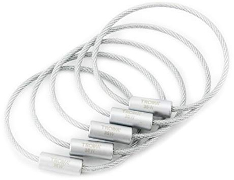 TROIKA BASIC SET 99Z203 – -TB-99Z203-5 Drahtschlaufen für verschiedene Tier-Schlüsselanhänger und EMILY + VALERIE – 14,5 cm lang, matt – silber – Original
