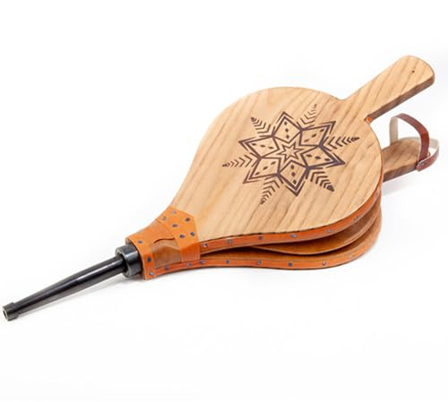 Space Home - Soffietto per Camino e Barbecue - Soffietto Manuale per Camino - Soffiatore Barbecue - Camino in Legno Naturale - Soffietto per Camino a Legna - Porta Soffietto in Legno - 43 cm