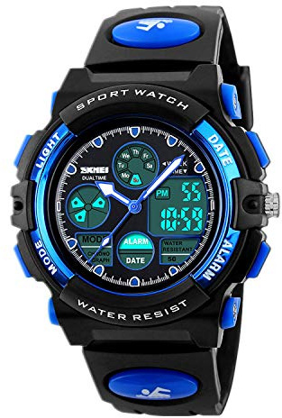 VenSten Kids Digital Watch for Boys - Girls Childrens Sports Electronic Waterproof Outdoor Watches with Stopwatch Alarm Timer LED Light Dual Time Zone