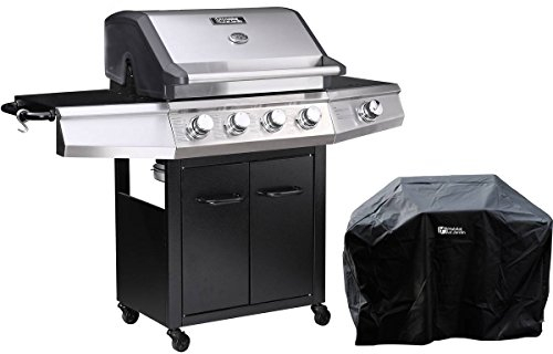 Habitat et Jardin Barbacoa a Gas Bingo 5-5 quemadores (1 Lateral) - 15.2kW + Funda de protección - Negro