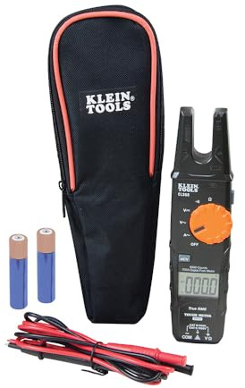 Klein Tools CL360 CL360 Electrical Tester, Open Jaw Fork Non-Contact Voltage Meter with TRMS Technology, with Case, Test Leads and Batteries