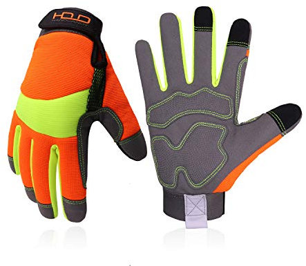 Hi Viz Safety Work Gloves, Anti Vibration Work Gloves, Touch Screen,High Visibility Reflective Gloves for Rescue - - Medium